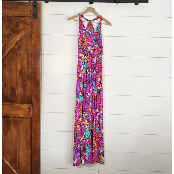 Lilly Pulitzer Parrish Maxi Dress XS Sea and Be Seen Print Resortwear Colorful - Picture 4 of 9